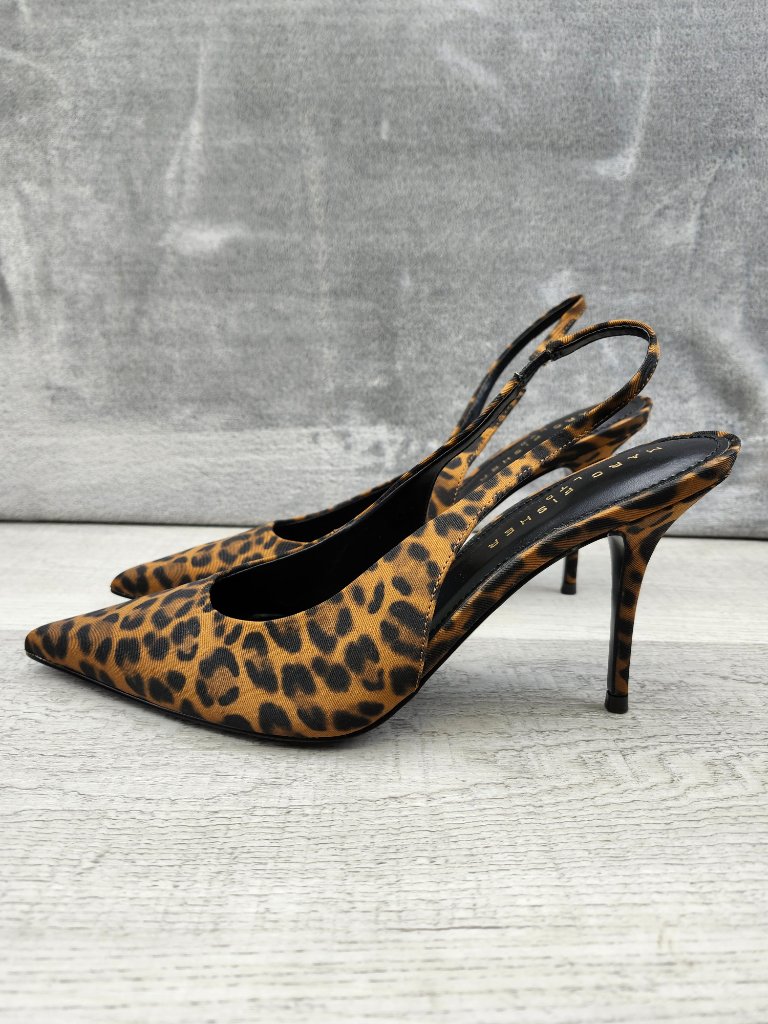 Marc Fisher Leynee 3 Size 9 Leopard-Print Pointed Slingback Pumps In Brown